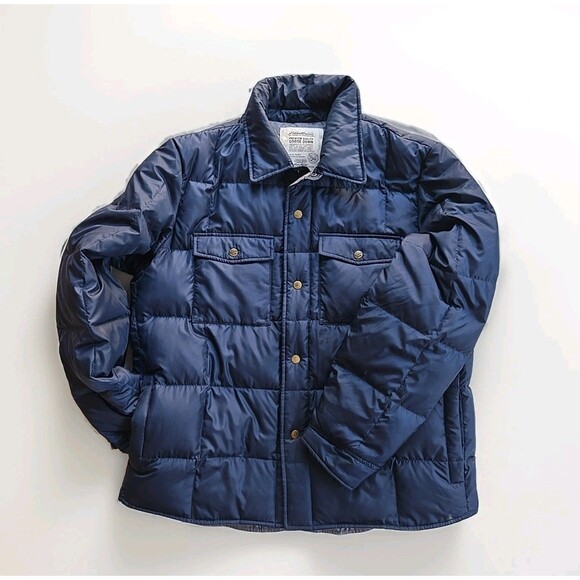 Vintage Eddie Bauer Goose Down Puffer Jacket With Snap Closure Mens L - Picture 1 of 7